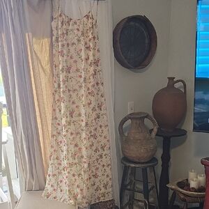 A.N.G. Floral Backless Maxi Dress Size M Cottage Boho Medium